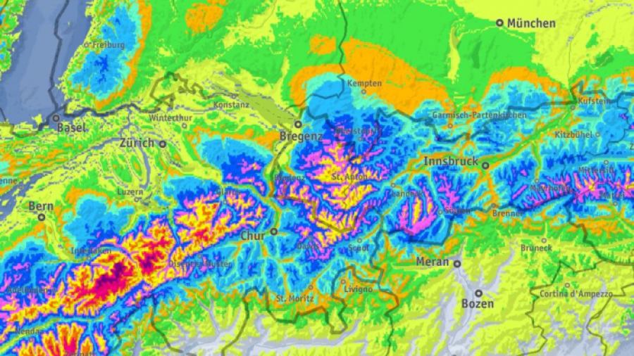 Enorme hoeveelheid sneeuw opweg naar de Alpen